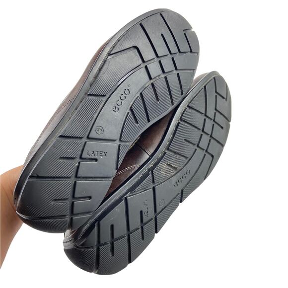 Ecco Brown Leather Slip On Men Loafers Size 42 / 8 - Picture 7 of 8